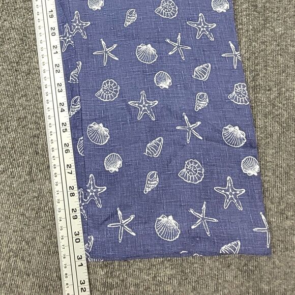 Coldwater Creek Pants Womens 16 Seashell Blue 100% Linen Wide Leg Elastic Waist - Picture 6 of 12